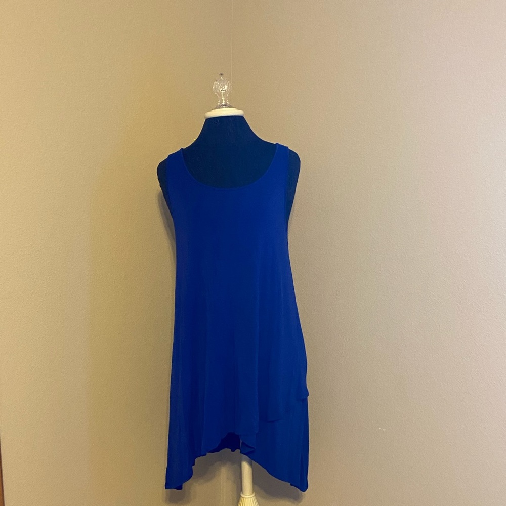 💜 Francesca’s Collections Cobalt Blue Criss Cross Back Tulip Hem Dress